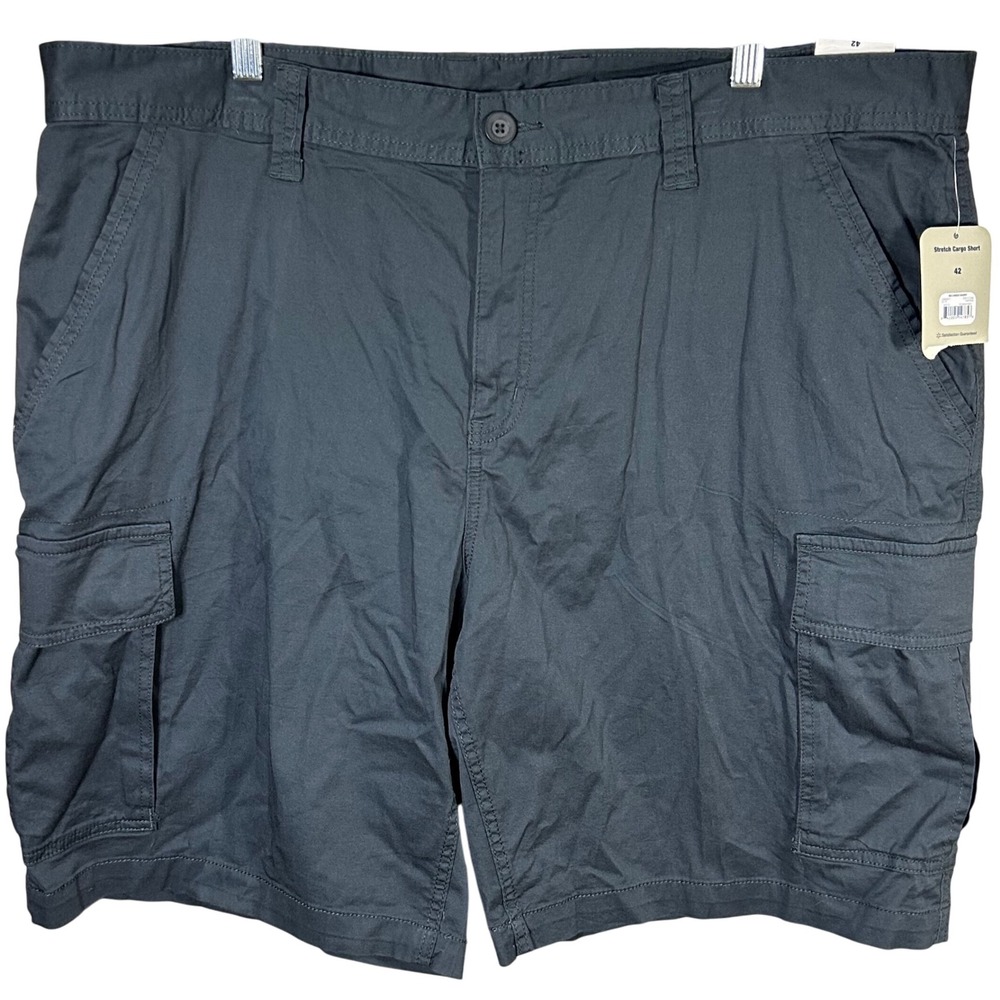 George Mens Stretch‎ Cargo Shorts 42 Greystone Above Knee Casual NWT